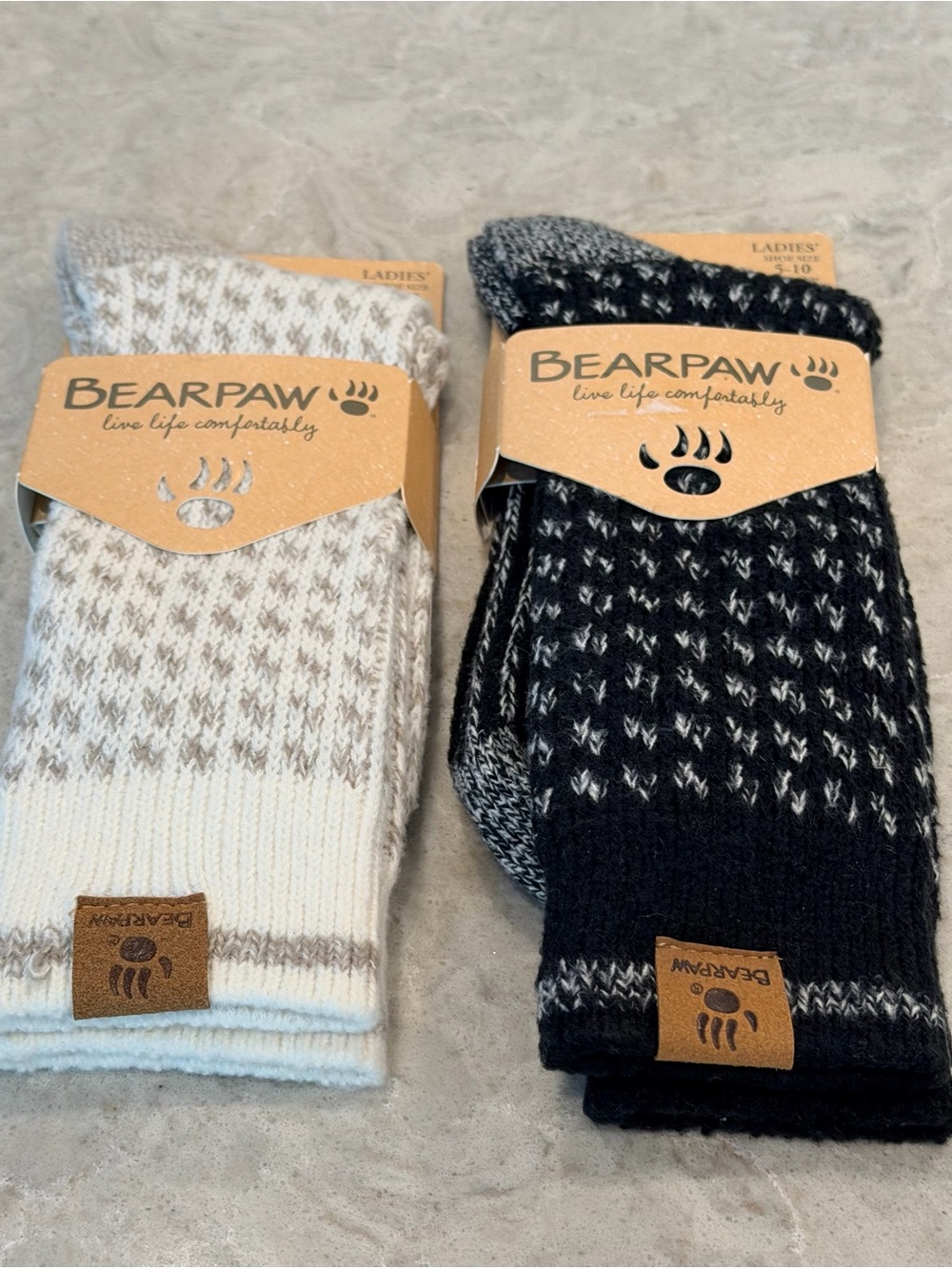 NWT Bearpaw Cozy Knit Boot Socks Set Multi Texture Soft Pattern Ladies 5-10